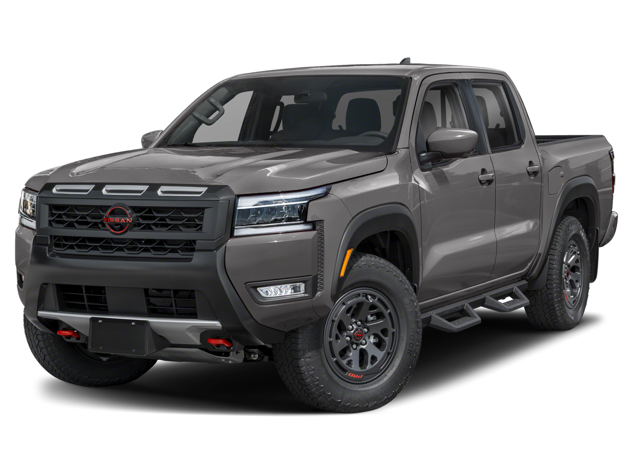2025 Nissan Frontier PRO-4X in Red — front three-quarter view