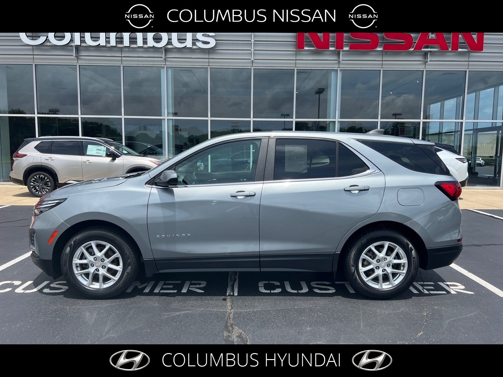 2023 Chevrolet Equinox LT in Silver — front three-quarter view