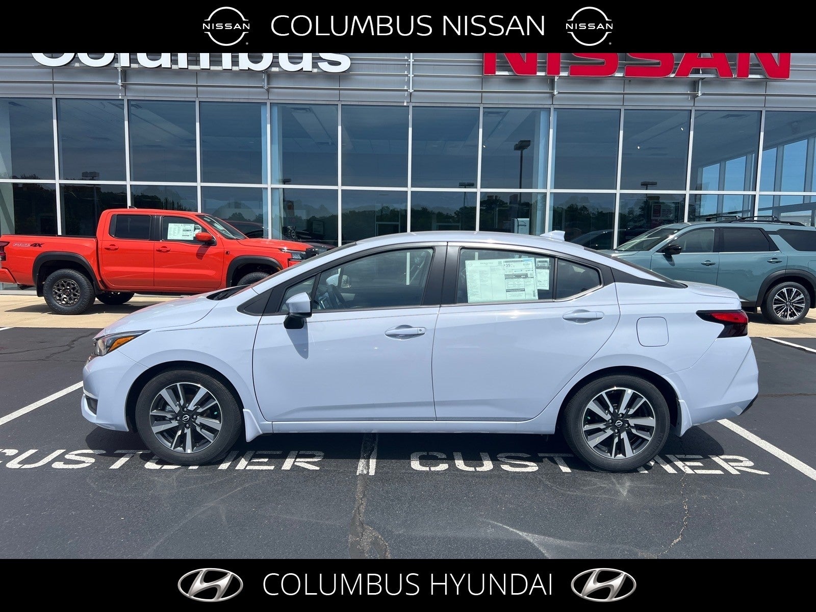 2025 Nissan Versa SV in Gray — front three-quarter view