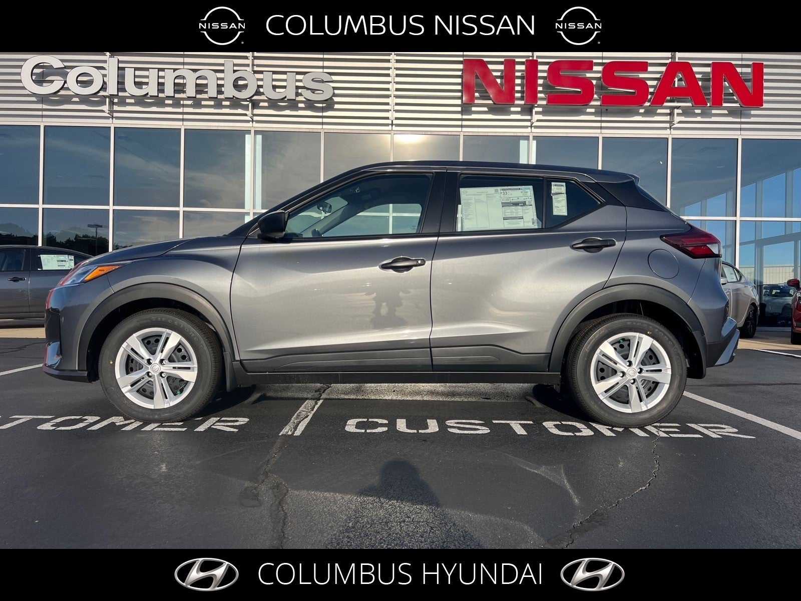2025 Nissan Kicks Play S in Gray — front three-quarter view