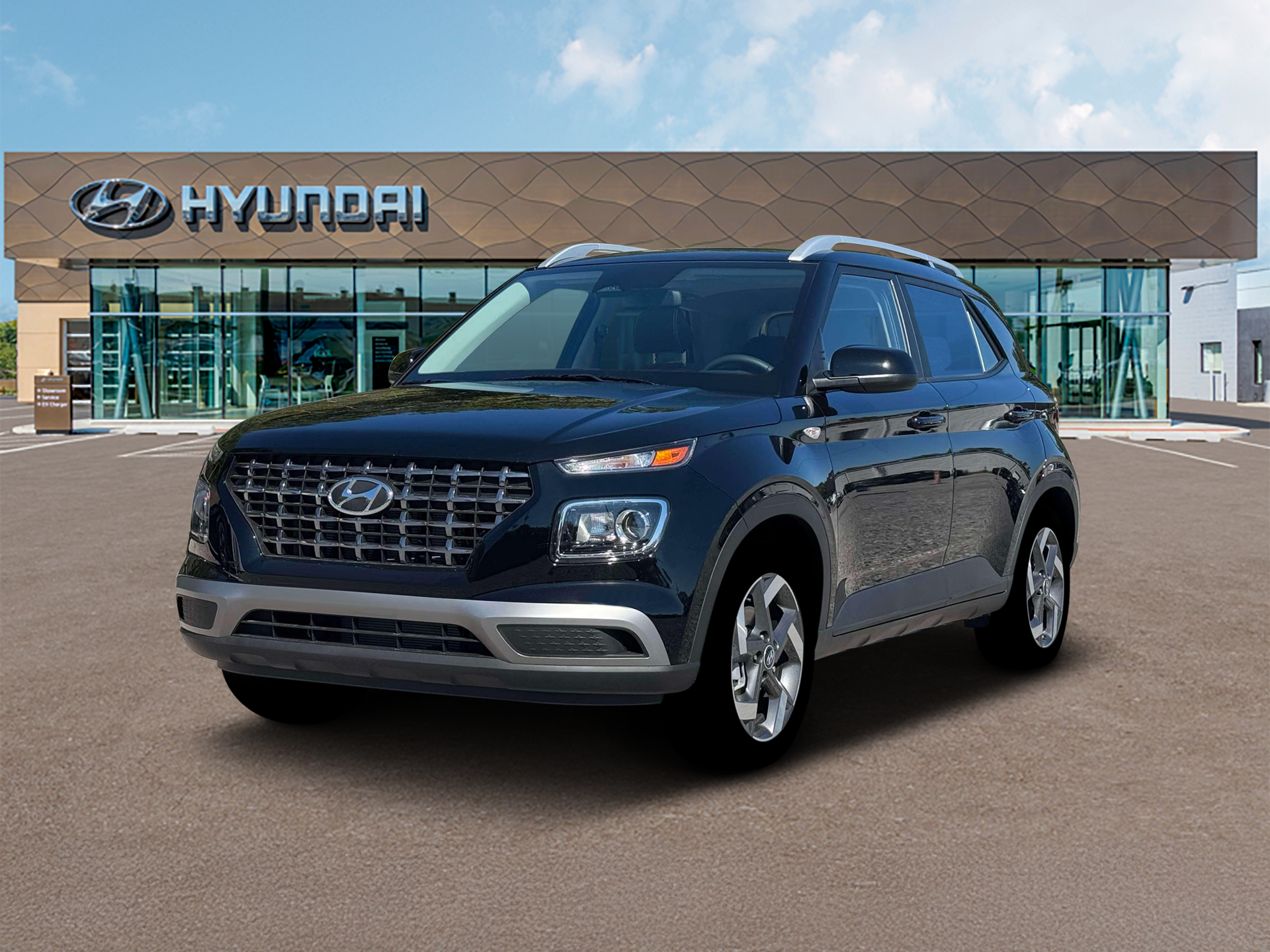 2026 Hyundai VENUE SEL in Black — front three-quarter view